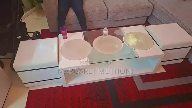 White Painted Wood Coffee Table - 1