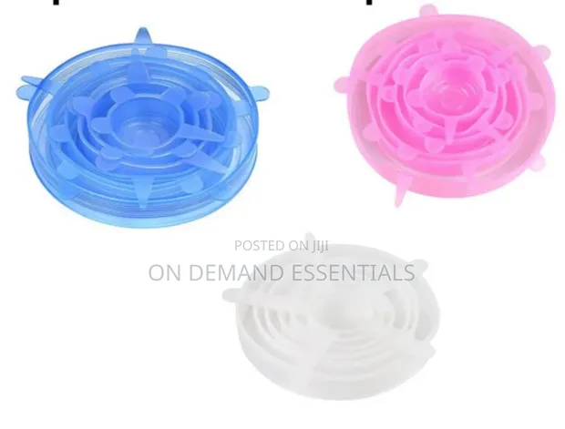6 Vipande vya Vifuniko vya Chakula vya Silicone Vinavyoweza Kutumika Tena - 1