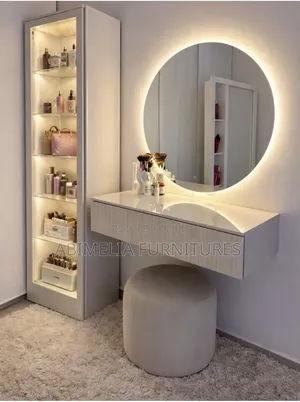 Ideal Dressing Table ya Kisasa na Kioo chenye Mwanga