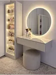 Ideal Dressing Table ya Kisasa na Kioo chenye Mwanga - 1