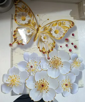 3D Embossed Butterfly & Flower Wall Panels