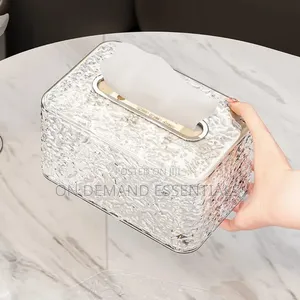 Water Ripple Tissue Box - Transparent Glacier Pattern