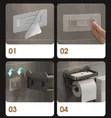 Punch-Free Wall Mounted Tissue Rack with Phone Holder - 2
