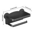 Punch-Free Wall Mounted Tissue Rack with Phone Holder - 3