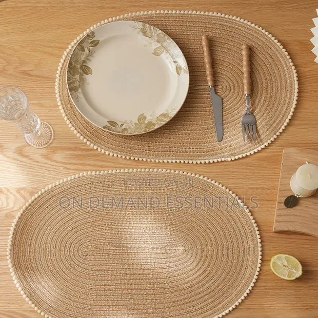 1pc Decorative Oval Braided Placemats - 1