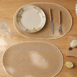 1pc Mapambo ya Oval Braided Placemats
