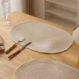 1pc Mapambo ya Oval Braided Placemats - 4