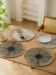 1pc Round Burlap Macrame Placemat - 2