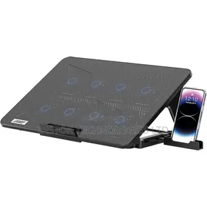 Porodo Gaming 8-Fan Laptop Cooling Stand with Phone Slot