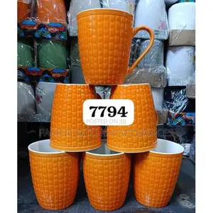 GE Seti ya Mageni ya Kioo ya Rangi ya Chungwa (6pcs)