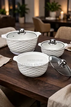 Set of 3 Ceramic Soup Pots