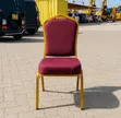 Elegant Gold Banquet Chair - Burgundy Padded - 1