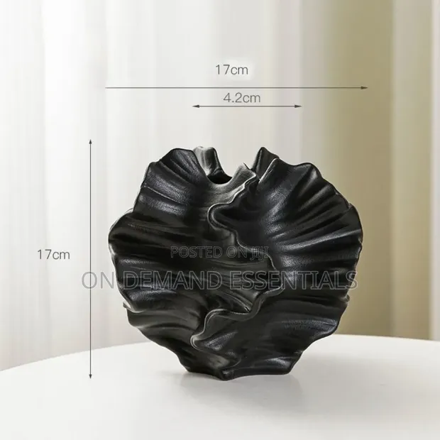 Modern Black Ceramic Vase - Brand New - 1