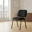 Kiti cha Mgeni cha Ofisi cha Kitambaa Bila Mikono - Nyeusi - 1