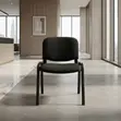 Kiti cha Mgeni cha Ofisi cha Kitambaa Bila Mikono - Nyeusi - 3