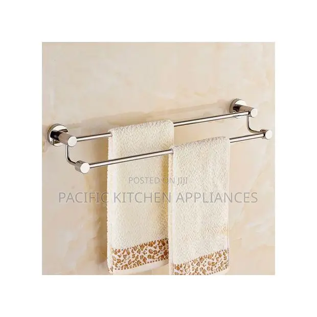 Brimix Stainless Steel Double Towel Rail Holder - Chrome - 1