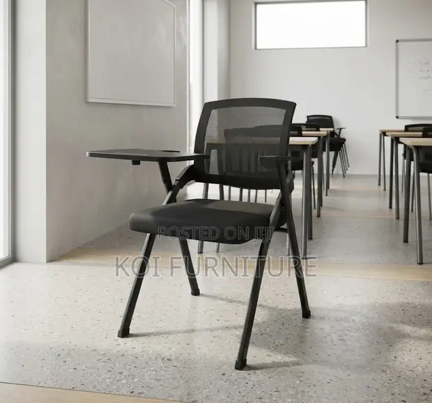 Kiti cha Shule Nyeusi cha Kisasa cha Ergonomic Kinachokunjwa - 1