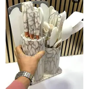 24-Piece Silicone Marble Utensil Set
