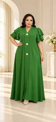 Senori Maxi Dress Yenye Mikono Mifupi - 1