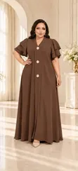 Senori Maxi Dress Yenye Mikono Mifupi - 3