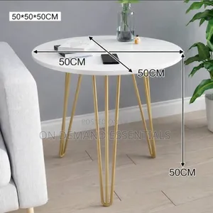 Luxurious Round Side Table - Gold Hairpin Legs
