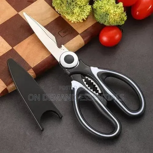 Black Handle Kitchen Scissors - 1