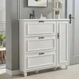 Modern White Storage Shoe Rack - 1