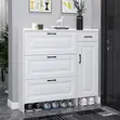 Modern White Storage Shoe Rack - 2