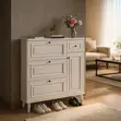 Modern White Storage Shoe Rack - 3