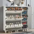 Modern White Storage Shoe Rack - 4