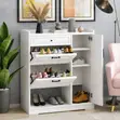 Modern White Storage Shoe Rack - 5
