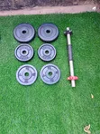 Used Ght Dumbbells & Bar - 40kg Total - 2