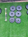 Used Ght Dumbbells & Bar - 40kg Total - 3