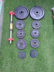 Used Ght Dumbbells & Bar - 40kg Total - 4