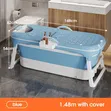 Large Foldable Bathtub - Light Blue - 1