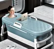 Large Foldable Bathtub - Light Blue - 4