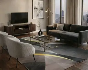 Modern 5'x7' 3D Geometric Area Rug