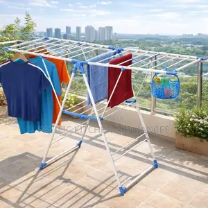 Portable Foldable Steel Clothes Drying Rack yenye Wings