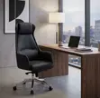 Executive High-Back Leather Workstation Chair - 4