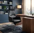 Executive High-Back Leather Workstation Chair - 5