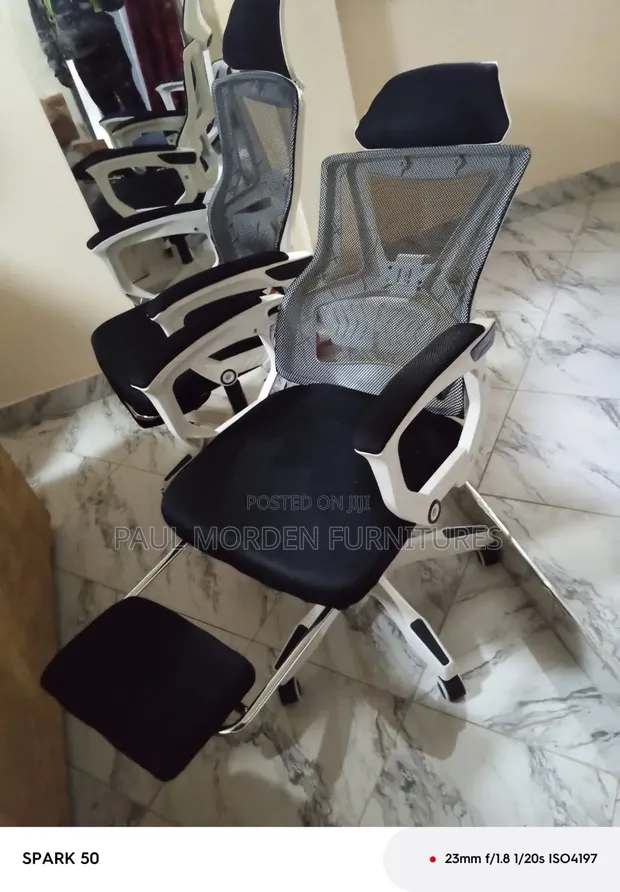 Adjustable Ergonomic Office Chair with Headrest & Footrest - 1
