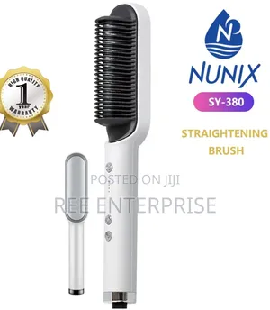 Nunix SY-380 2-in-1 Electric Hair Straightening Comb & Brush