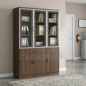 3-Door Office Filing & Storage Unit - Wood