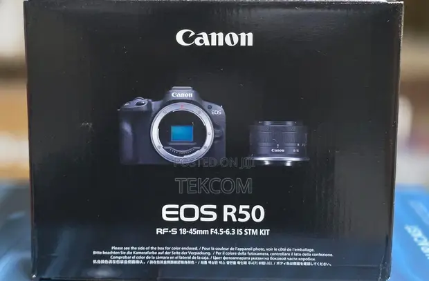 Canon EOS R50 Mirrorless Camera with 18-45mm Lens - 1