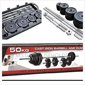 50kg York Dumbbell Set with Barbell
