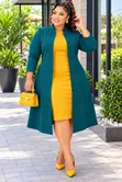 2-in-1 Dress with Long Coat - 2