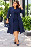 2-in-1 Dress with Long Coat - 5