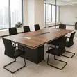 3000mm Board Meeting Table - Brown - 4