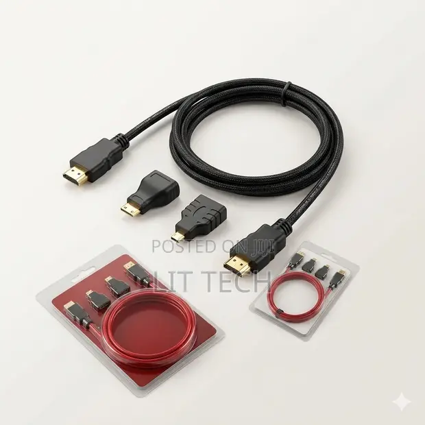 3-in-1 HDMI Cable 1.5m with Mini & Micro Adapters - 1