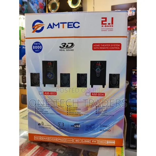 Amtec 2.1 Woofer AM801-AM805 Bluetooth USB/FM - 1
